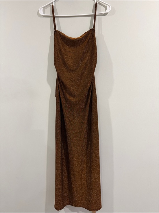 Reformation Dresses & Skirts - Reformation Breslin Dress in Rose Gold Sparkle, Size S (NWT)